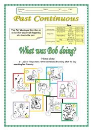 English Worksheet: Past Continuous - 22-07-08