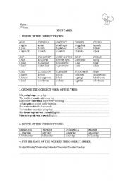 English Worksheet: TEST