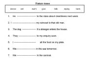 English worksheet: future tense