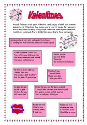 English Worksheet: Valentines