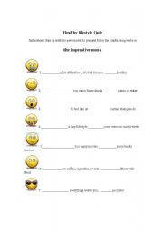 English worksheet: Use of the imperative