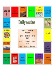 English Worksheet: Daily routine boardgame