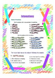 English Worksheet: Practice Intonations Part 1