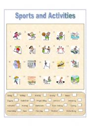 English Worksheet: Sports and Activities