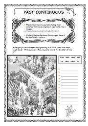 English Worksheet: past continuous  (B&W)
