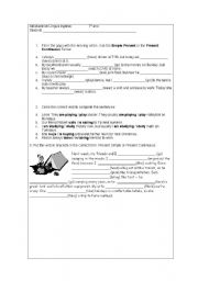 English Worksheet: Present Continuous