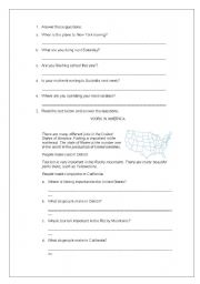 English worksheet: Present Continuous - grammar and reading exercises