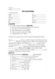 English worksheet: present progressive