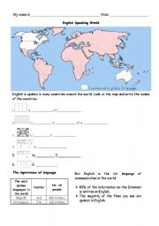 English Worksheet: English Speaking World
