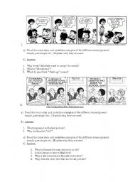 English Worksheet: Mafalda Cartoons 