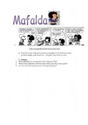 English Worksheet: Mafalda part 1