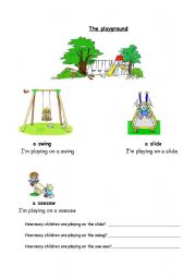 English Worksheet: playground