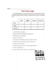 English Worksheet: Test your logic - reading