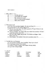 English worksheet: Easy English Test