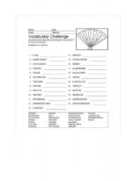English worksheet: Vocabulary challange - sport