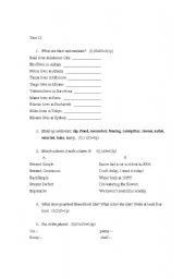 English worksheet: English test