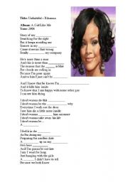 English Worksheet: rihanna unfaithful