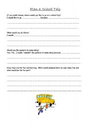 English worksheet: Planing a School Trip