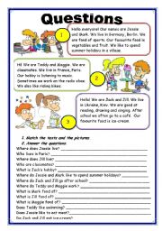 English Worksheet: QUESTIONS (Family questions)