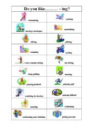 English Worksheet: likes and dislikes