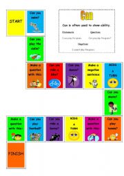 English Worksheet: Can boardgame