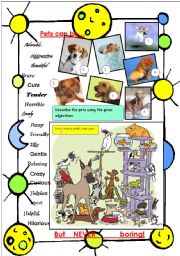 English Worksheet: Pets can be ... (adjectives)