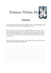 English Worksheet: Science Fiction Story Writing