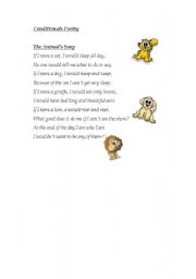 English Worksheet: Conditional poem