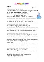 English worksheet: Comparison