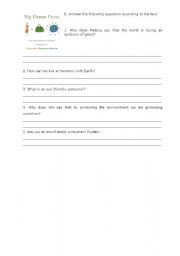 English worksheet: Being Green (second part)
