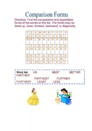 English Worksheet: Comparison Forms