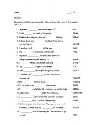 English Worksheet: Past tense