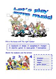 English Worksheet: Musical instruments