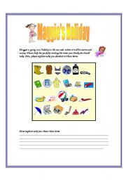 English Worksheet: Maggies Holiday