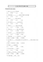 English Worksheet: articles/some-any
