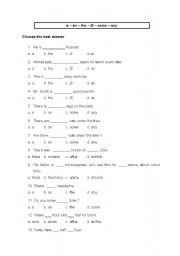 English worksheet: articles/some-any