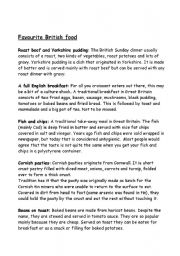 English Worksheet: Great British food. (part 2)