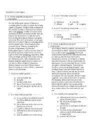 English Worksheet: advanced grammar and reading passages