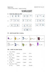 English worksheet: Numbers