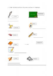 English worksheet: SCRAMBLE  LETTERS