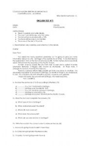 English Worksheet: Reading comprehension quiz