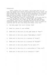English Worksheet: reading and comp examples