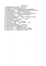 English worksheet: Preposition Quiz