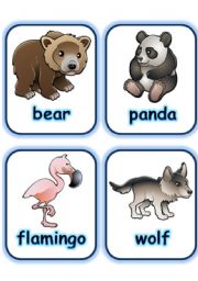 English Worksheet:  FLASHCARD SET 3- WILD ANIMALS - PART 4