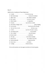 English Worksheet: Practice Present Tense Simple