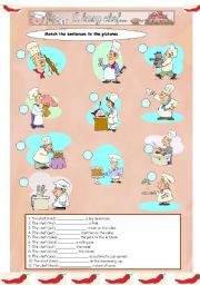 English Worksheet: A busy chef