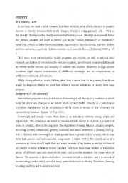 English Worksheet: obesity