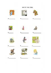 English worksheet: JOB PICTURE DICTIONARY