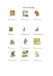 English Worksheet: JOB PICTURE DICTIONARY