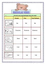 Irregular verbs (1/4)